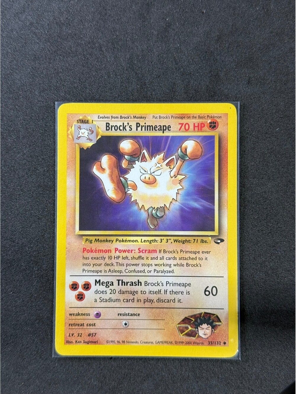 Brock's Primeape 1st Edition Pokémon Card - Vintage 1999